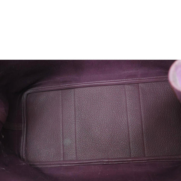 HERMES Garden Party 36 Canvas Negonda Leather Tote Bag Purple