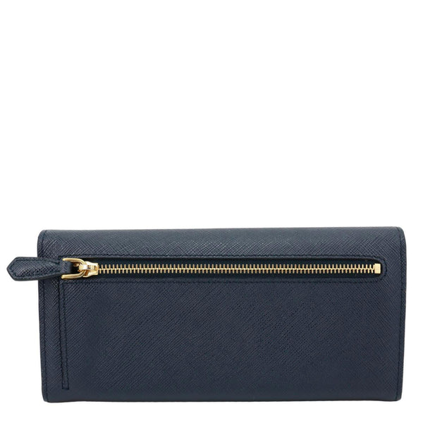 PRADA Saffiano Leather Continental Wallet Navy Blue