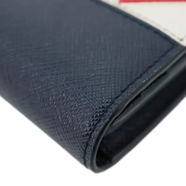 PRADA Saffiano Leather Continental Wallet Navy Blue