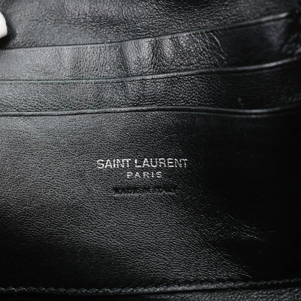 YVES SAINT LAURENT Lou Mini Grain De Poudre Matelasse Leather Camera Bag Grey