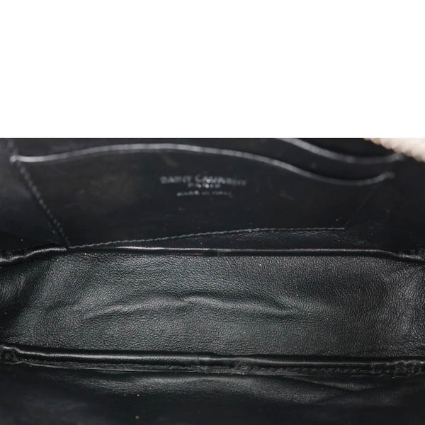YVES SAINT LAURENT Lou Mini Grain De Poudre Matelasse Leather Camera Bag Grey