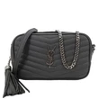 YVES SAINT LAURENT Lou Mini Grain De Poudre Matelasse Leather Camera Bag Grey