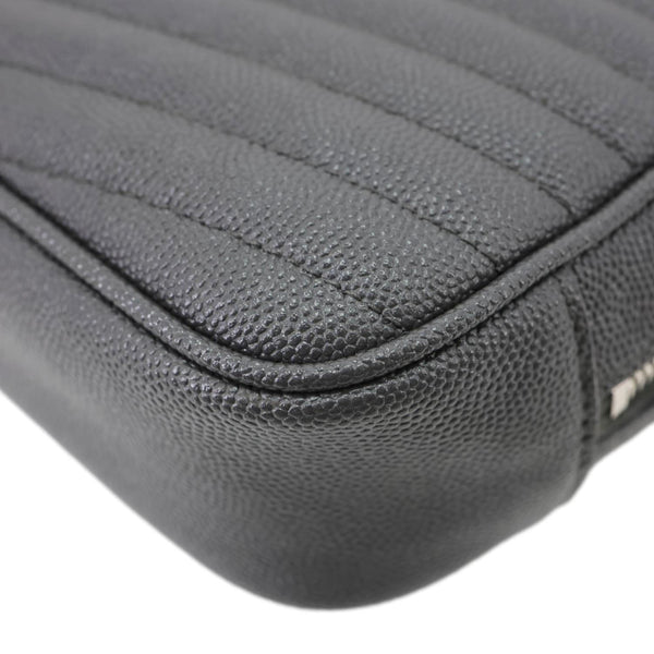 YVES SAINT LAURENT Lou Mini Grain De Poudre Matelasse Leather Camera Bag Grey