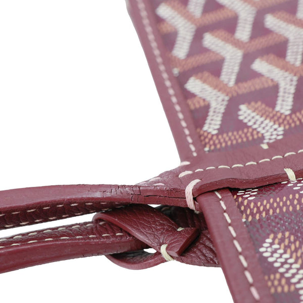 GOYARD Saint Louis PM Chevron Print Canvas Tote Bag Burgundy