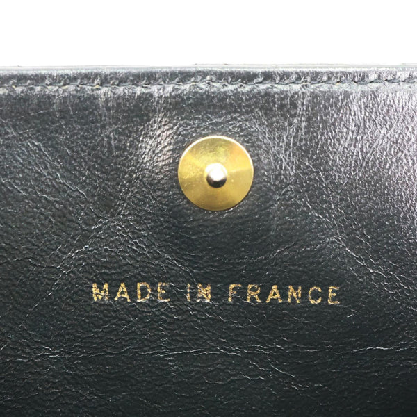 CHANEL Vintage Timeless Quilted Lambskin Leather Tote Shoulder Bag Black