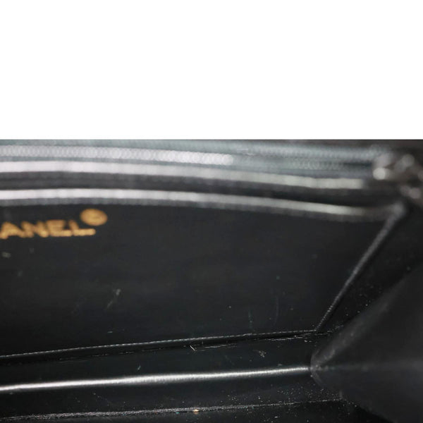 CHANEL Vintage Timeless Quilted Lambskin Leather Tote Shoulder Bag Black