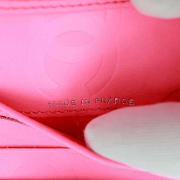 CHANEL Cambon Ligne Quilted Calfskin Leather Compact Wallet Black
