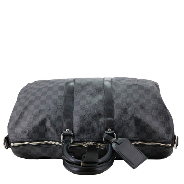 LOUIS VUITTON Keepall 45 Bandouliere Damier Graphite Canvas Duffle Bag Black