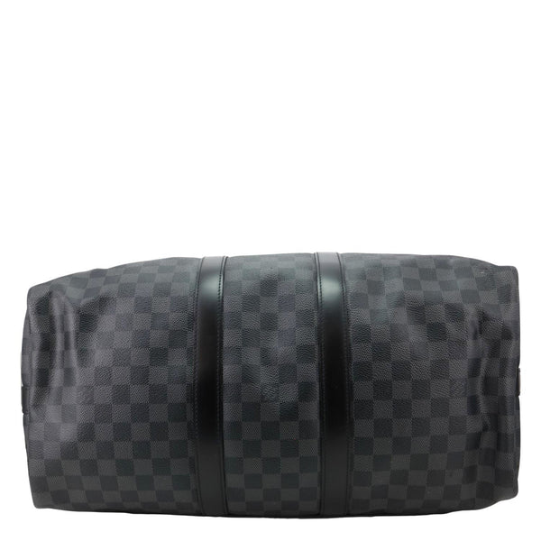 LOUIS VUITTON Keepall 45 Bandouliere Damier Graphite Canvas Duffle Bag Black