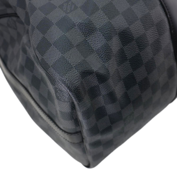 LOUIS VUITTON Keepall 45 Bandouliere Damier Graphite Canvas Duffle Bag Black