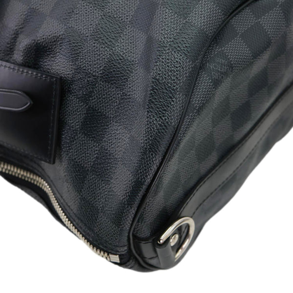 LOUIS VUITTON Keepall 45 Bandouliere Damier Graphite Canvas Duffle Bag Black
