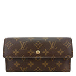 LOUIS VUITTON Sarah Monogram Canvas Wallet Brown