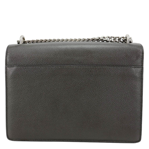 YVES SAINT LAURENT Sunset Medium Grain De Poudre Leather Shoulder Bag Gray