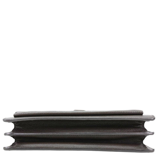 YVES SAINT LAURENT Sunset Medium Grain De Poudre Leather Shoulder Bag Gray