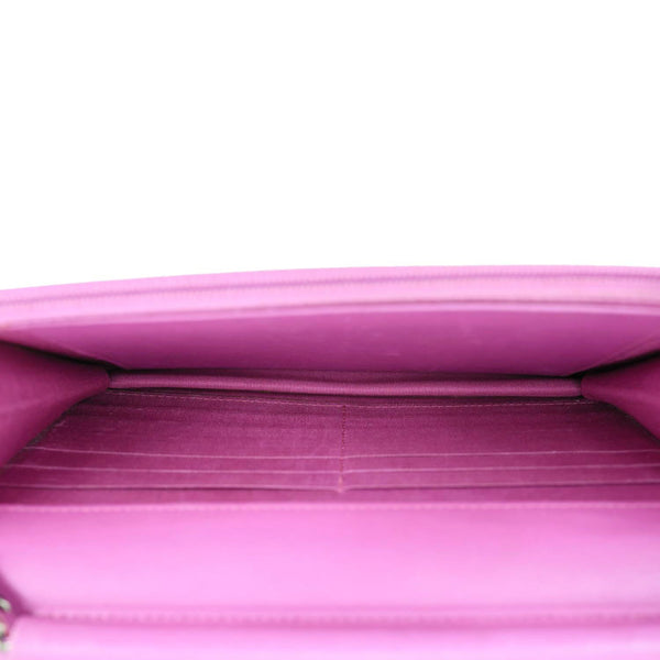 CHANEL Coco Boy Quilted Calfskin Leather Wallet On Chain Crossbody Bag Purple