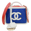 CHANEL Vanity Case Filigree CC Small Caviar Quilted Shoulder Bag Blue