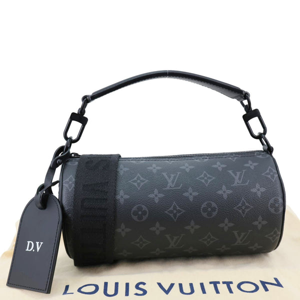 LOUIS VUITTON Polochon PM Soft Monogram Eclipse Canvas Crossbody Bag Black