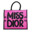 CHRISTIAN DIOR Book Miss Dior Graffiti Embroidered Canvas Tote Bag Pink
