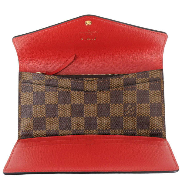 LOUIS VUITTON Josephine Damier Ebene Wallet Brown