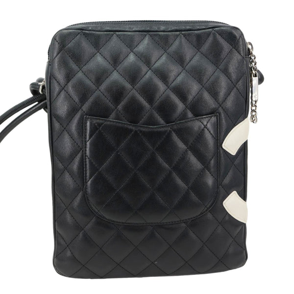 CHANEL Cambon Ligne Leather Messenger Bag Black