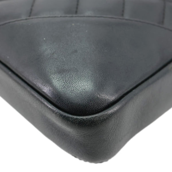 CHANEL Cambon Ligne Leather Messenger Bag Black