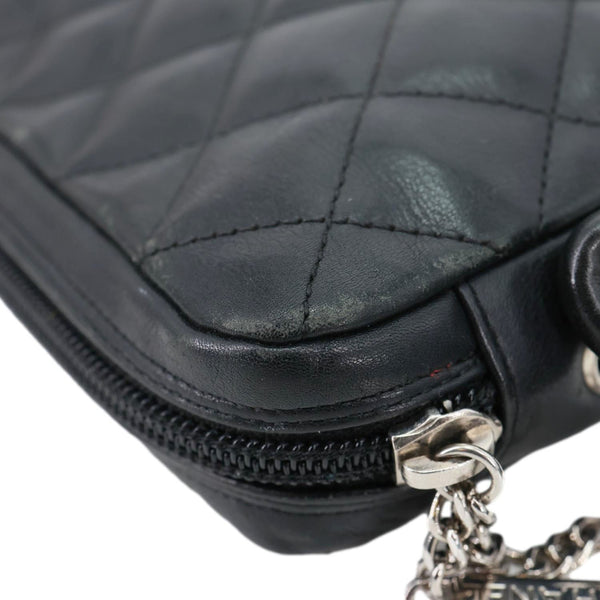 CHANEL Cambon Ligne Leather Messenger Bag Black