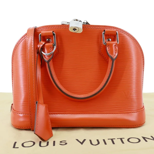 LOUIS VUITTON Alma BB Epi Leather Satchel Bag Orange