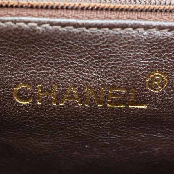 CHANEL Vintage Flap Quilted Caviar Leather Shoulder Bag Brown
