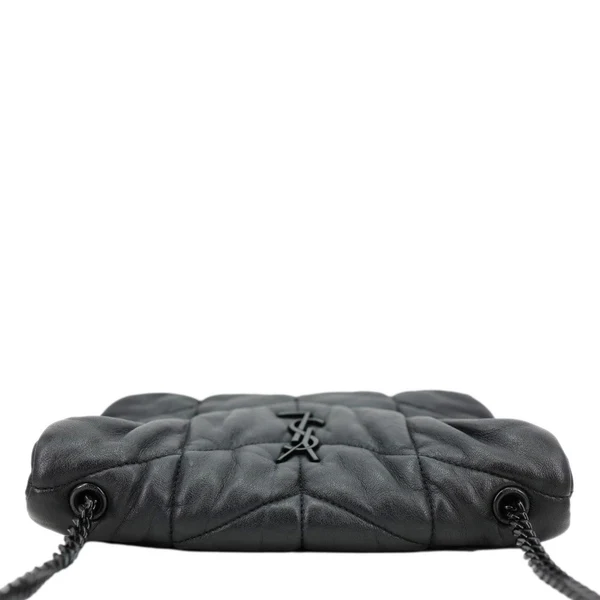YVES SAINT LAURENT Toy Loulou Puffer Quilted Lambskin Leather Crossbody Bag Black