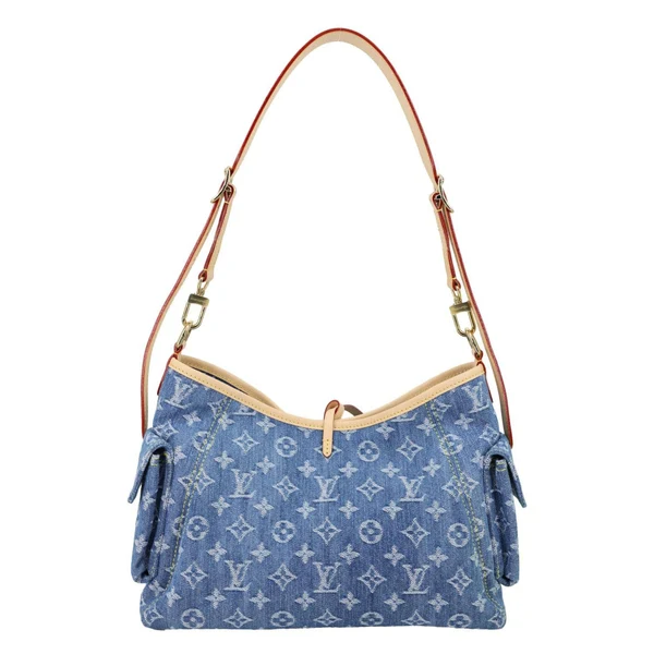 LOUIS VUITTON Carryall Cargo PM Monogram Denim Shoulder Bag Blue