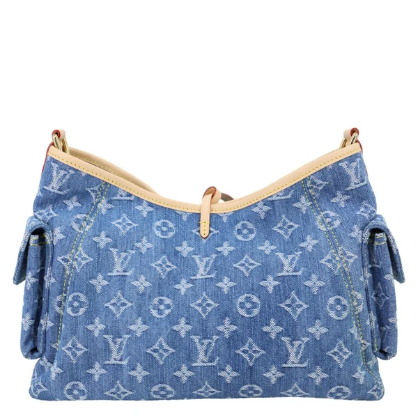 LOUIS VUITTON Carryall Cargo PM Monogram Denim Shoulder Bag Blue