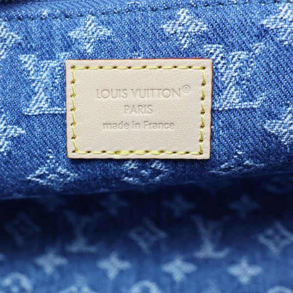 LOUIS VUITTON Carryall Cargo PM Monogram Denim Shoulder Bag Blue