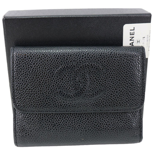 CHANEL Timeless CC Flap Caviar Leather Card Holder Black