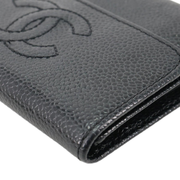 CHANEL Timeless CC Flap Caviar Leather Card Holder Black