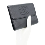 CHANEL Timeless CC Flap Caviar Leather Card Holder Black