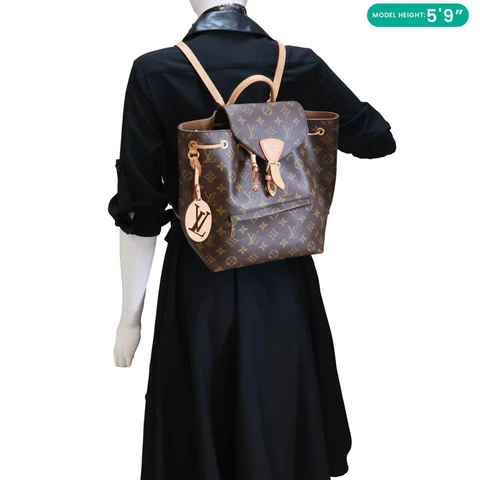LOUIS VUITTON Montsouris PM Monogram Canvas Backpack Brown