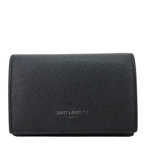YVES SAINT LAURENT Multicles Grain De Poudre Leather 6 Keys Holder Black