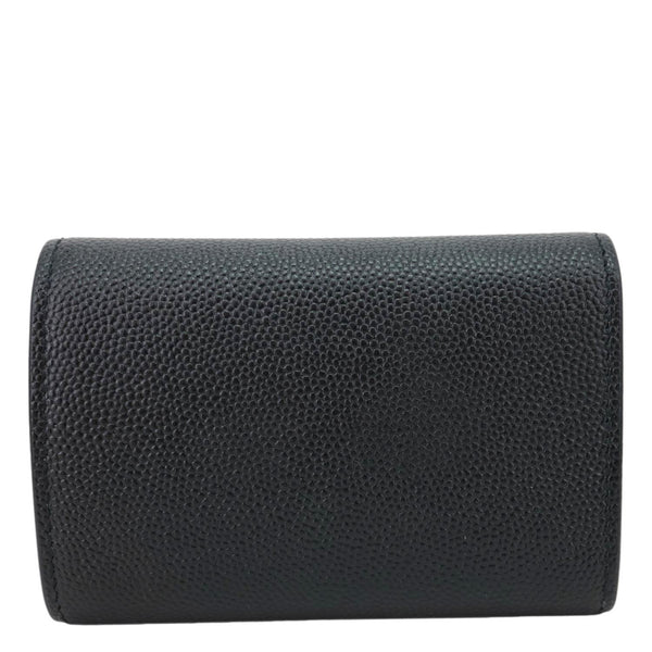 YVES SAINT LAURENT Multicles Grain De Poudre Leather 6 Keys Holder Black