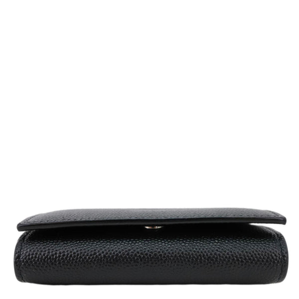 YVES SAINT LAURENT Multicles Grain De Poudre Leather 6 Keys Holder Black
