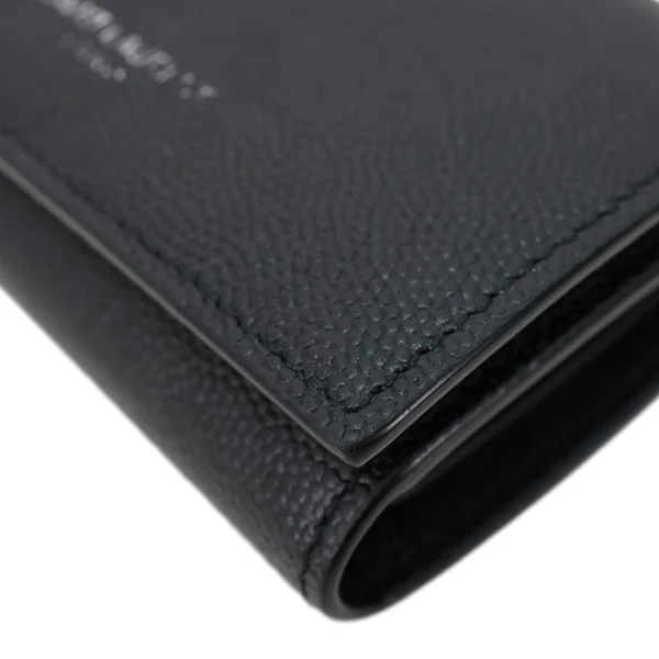 YVES SAINT LAURENT Multicles Grain De Poudre Leather 6 Keys Holder Black