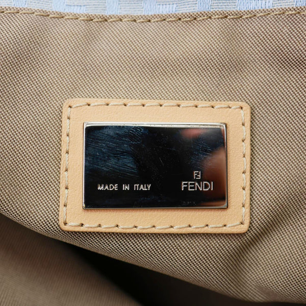 FENDI Zucchino Monogram Canvas Roll Tote Bag Blue
