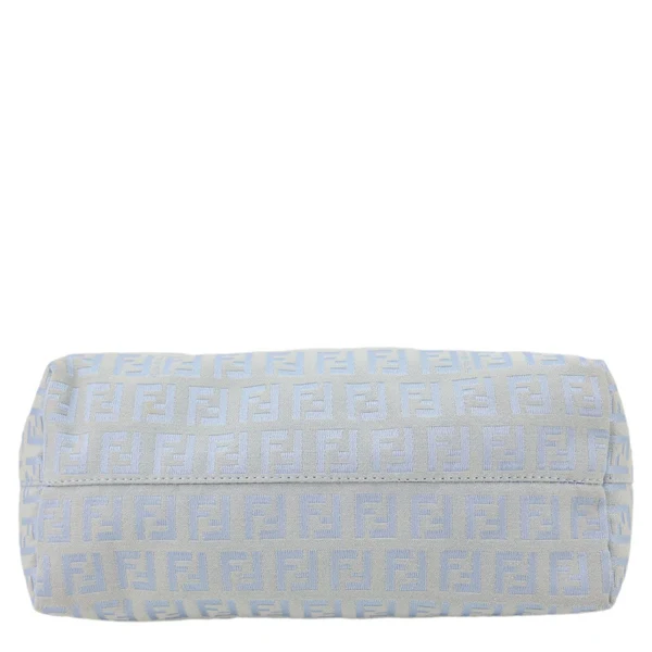 FENDI Zucchino Monogram Canvas Roll Tote Bag Blue