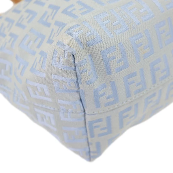 FENDI Zucchino Monogram Canvas Roll Tote Bag Blue