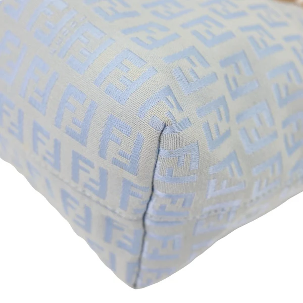 FENDI Zucchino Monogram Canvas Roll Tote Bag Blue