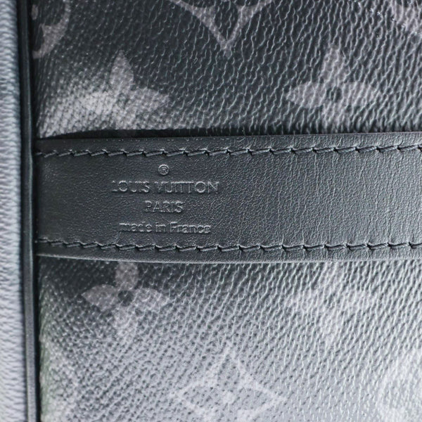 LOUIS VUITTON Keepall 50 Bandouliere Monogram Eclipse Travel Bag Black