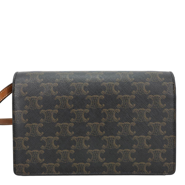 CELINE Triomphe Canvas Wallet On Strap Brown