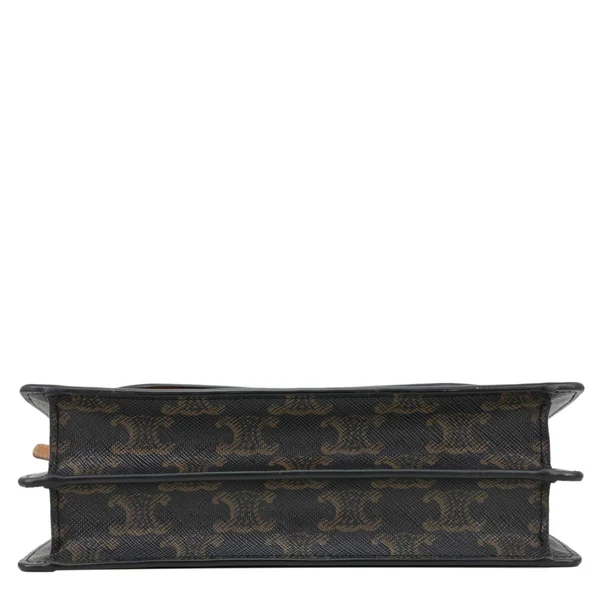 CELINE Triomphe Canvas Wallet On Strap Brown