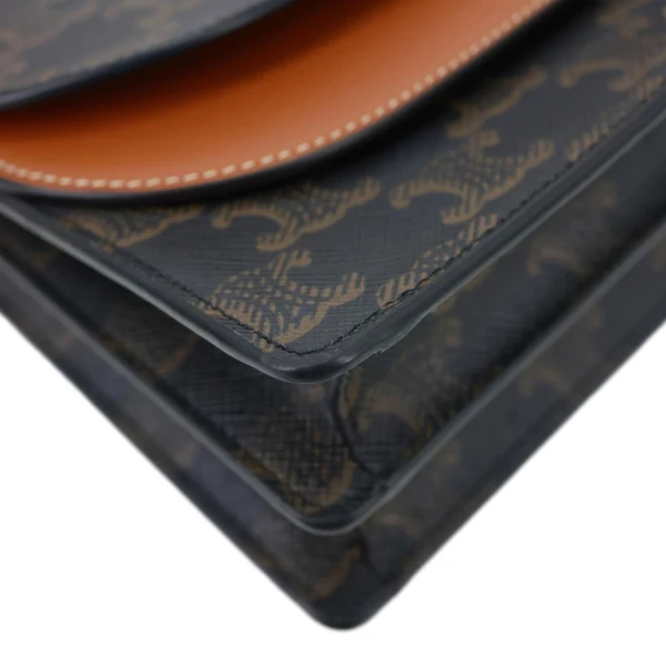 CELINE Triomphe Canvas Wallet On Strap Brown
