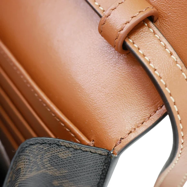 CELINE Triomphe Canvas Wallet On Strap Brown