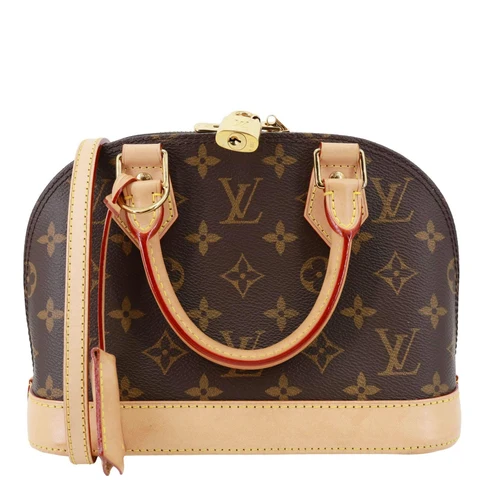 LOUIS VUITTON Alma BB Monogram Canvas Crossbody Bag Brown